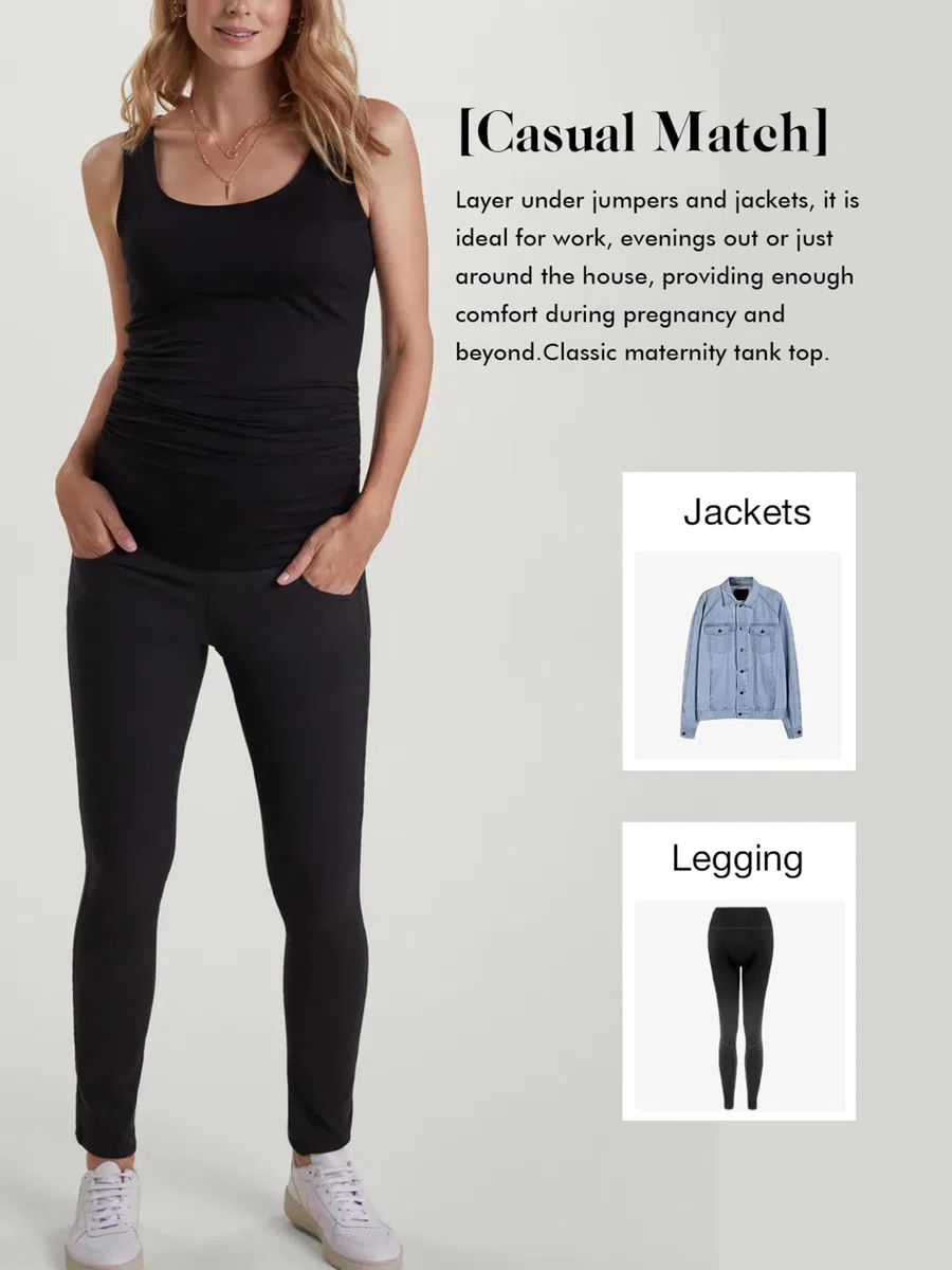 3er Pack Damen Umstandstop Umstandsmode Schwangerschafts Top