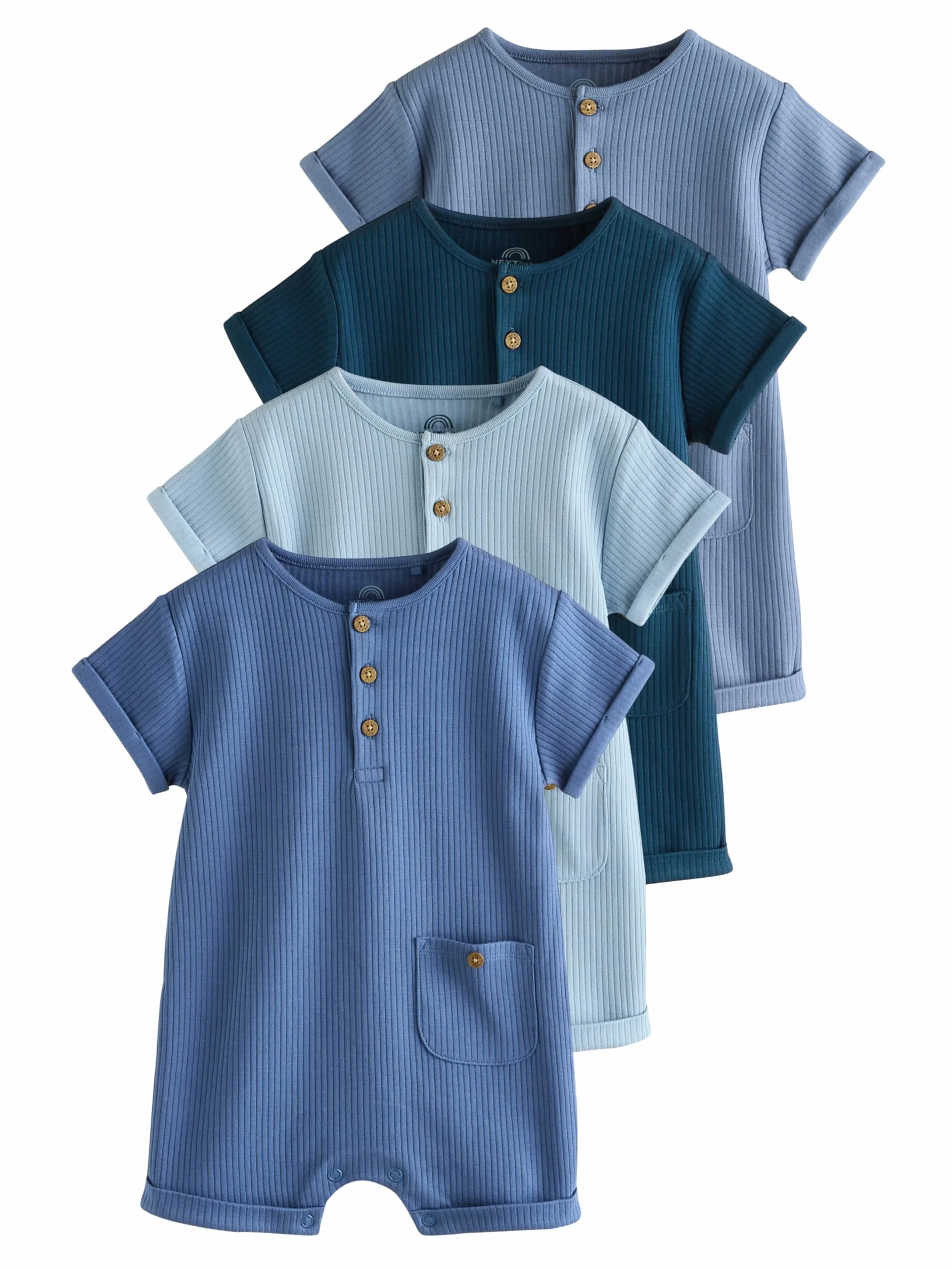NEXT Baby Jungen Strampelanzüge aus Jersey, 4er-Pack