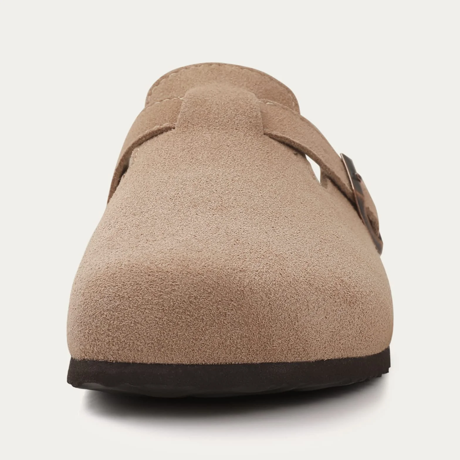 shevalues Wildleder Damen Clogs aus Leder rutschfest Unisex Pantoletten mit Premium Kork Fußbett für Frauen