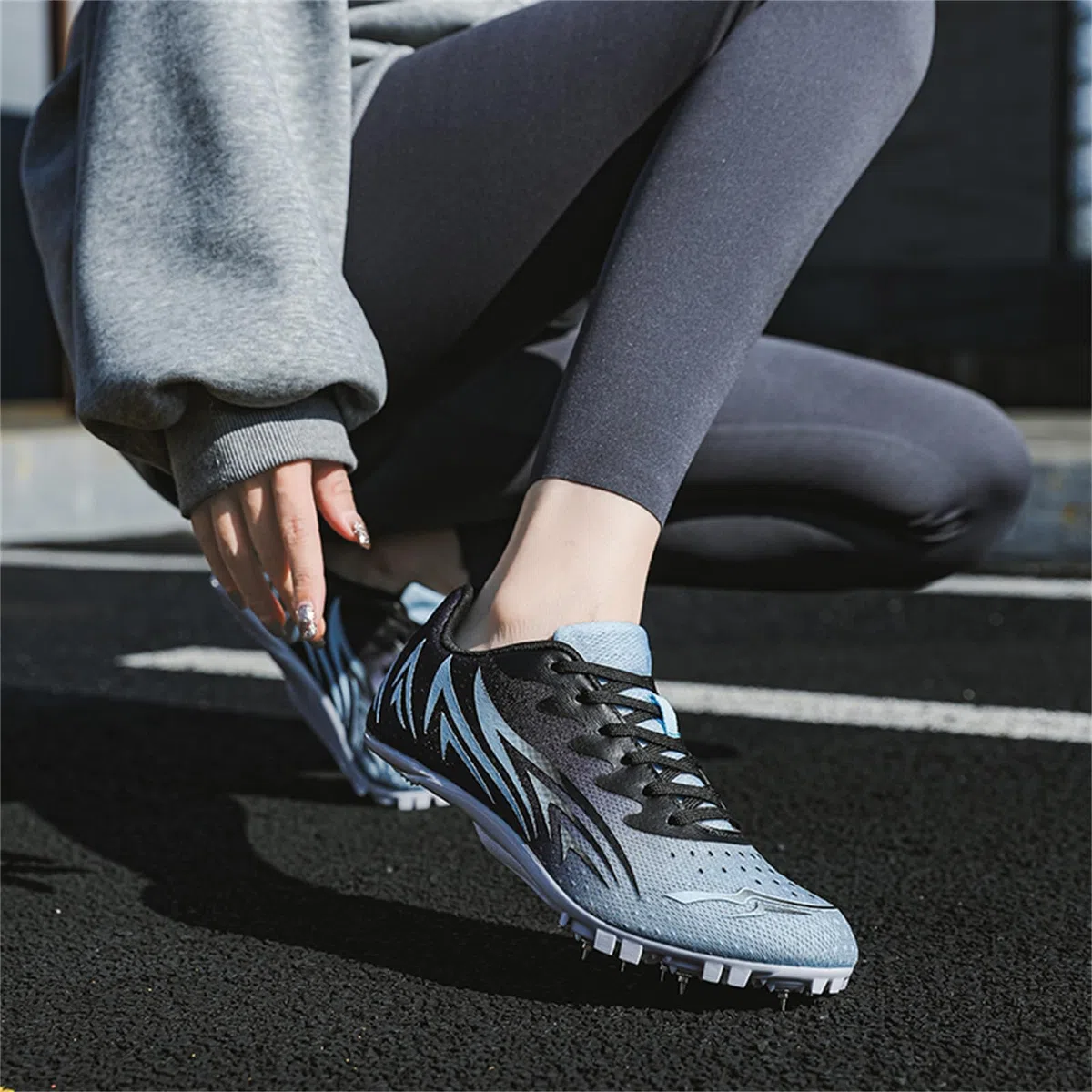Damen Spikes Leichtathletikschuhe Kinder Rennlaufschuhe Leichte Sprint Springsportschuhe