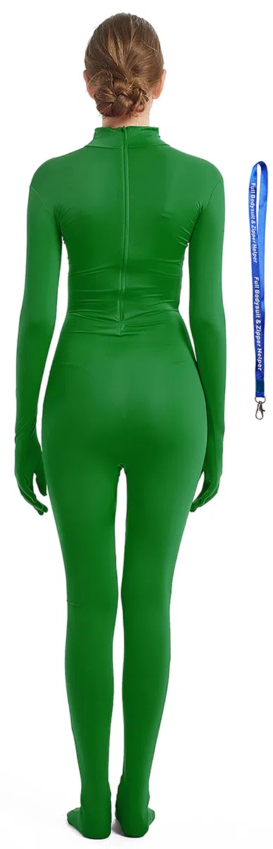 Full Bodysuit Beinhaltet einen Zentai-Anzug ohne Kapuze aus Elastan mit Reißverschluss für Damen