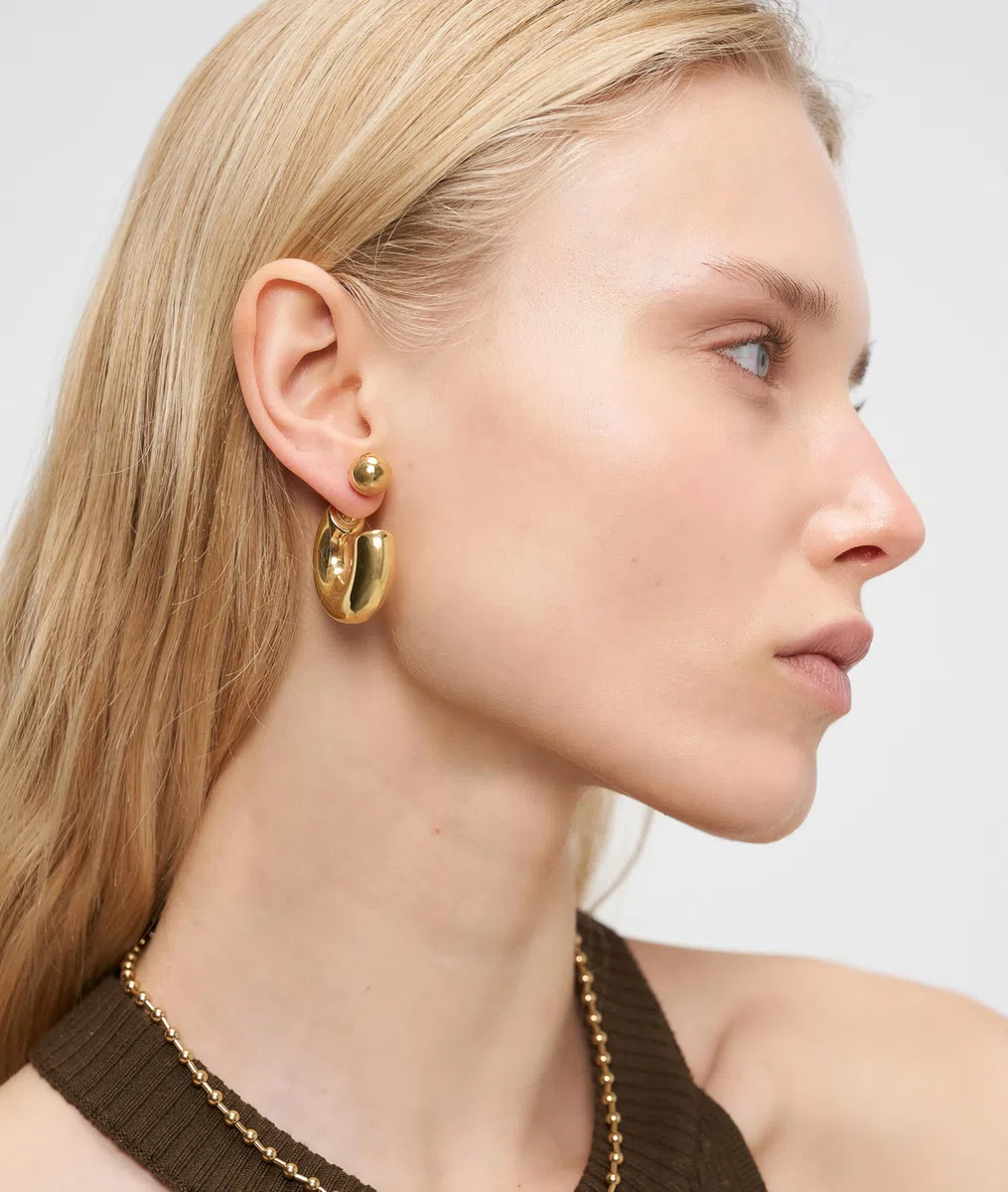 LIEBESKIND BERLIN Damen Steel Ball Collection – Ohrringe, Kette & Armband aus Edelstahl in Silber, Gold, Roségold & Schwarz - die fließenden Kugel-Designs geben jedem Outfit einen coolen