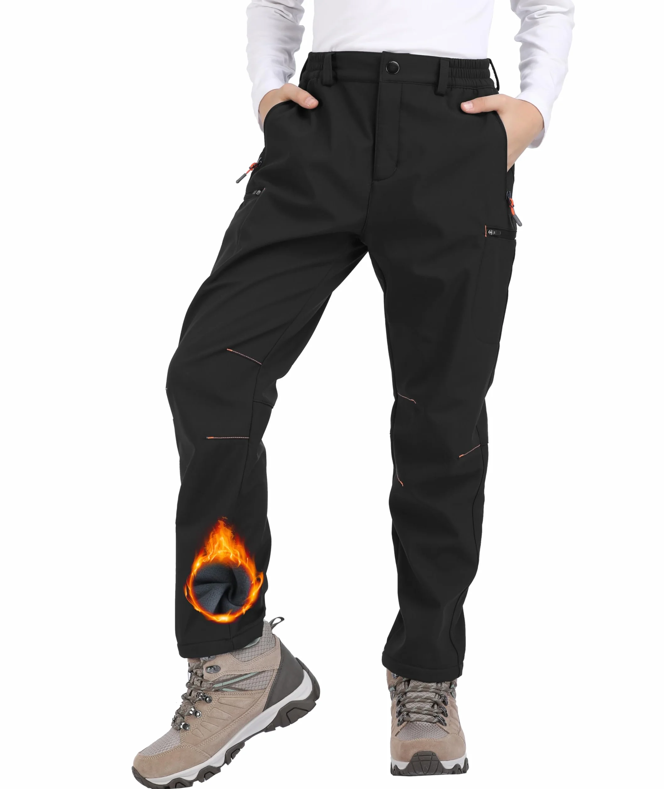 Kinder Skihose Gefütterte Hose Softshellhose Atmungsaktiv Winddicht Winter Schneehose Jungen Thermohose Mädchen Warm Outdoorhose Wanderhose
