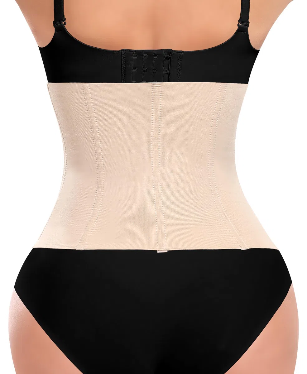 Waist Trainer Damen Korsett Bauchweg Mieder Corset Shapewear Corsage mit 3 Reihen Haken Korsage mit 7 Stahlknochen Taillentrainer