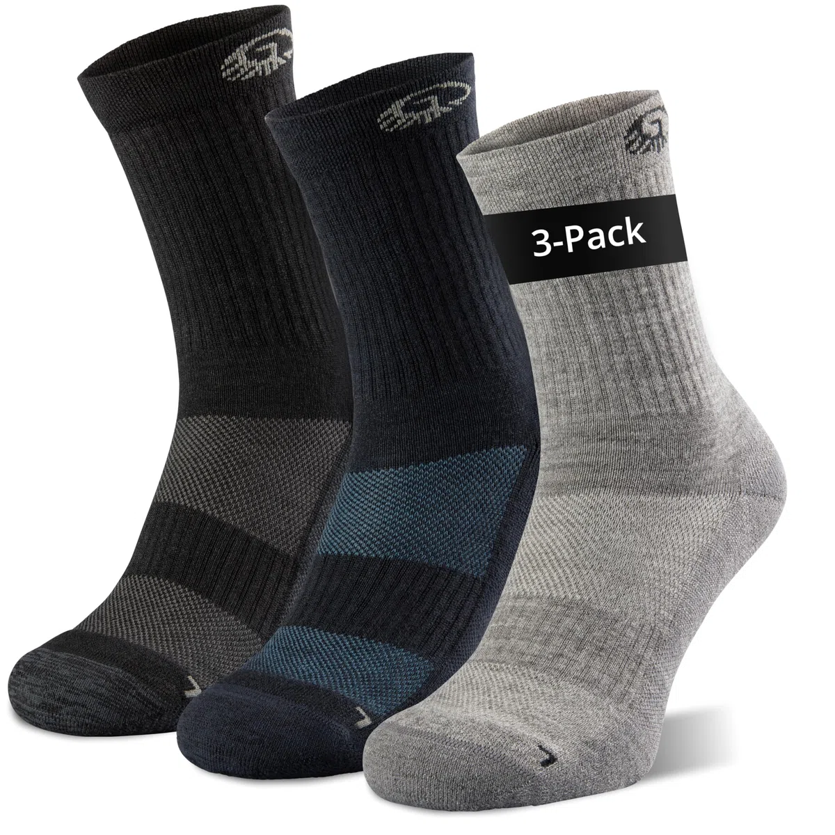 Giesswein Trekkingsocken Merino Wolle 3er Pack – Herren & Damen Wandersocken, Atmungsaktive Thermosocken, Extra Warme Wintersocken & Skisocken, Trekking & Outdoorsocken ohne Druckstellen