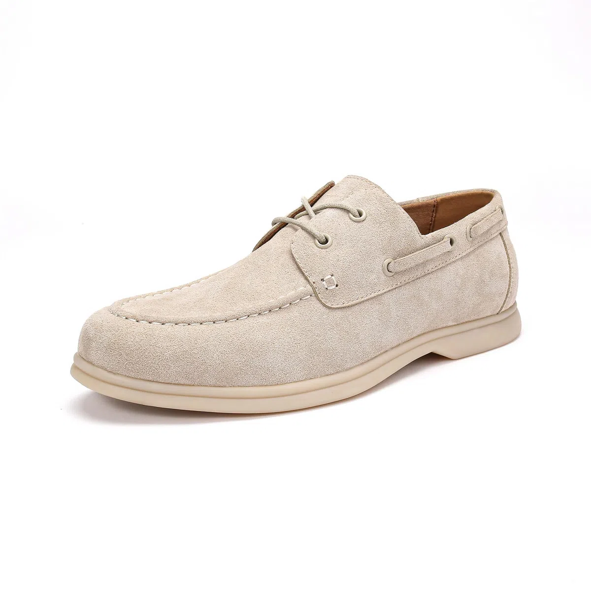 Allthemen Herren Bootsschuhe Wildleder Segelschuhe Leder Loafer Mokassins mit Schnürung Boat Shoes