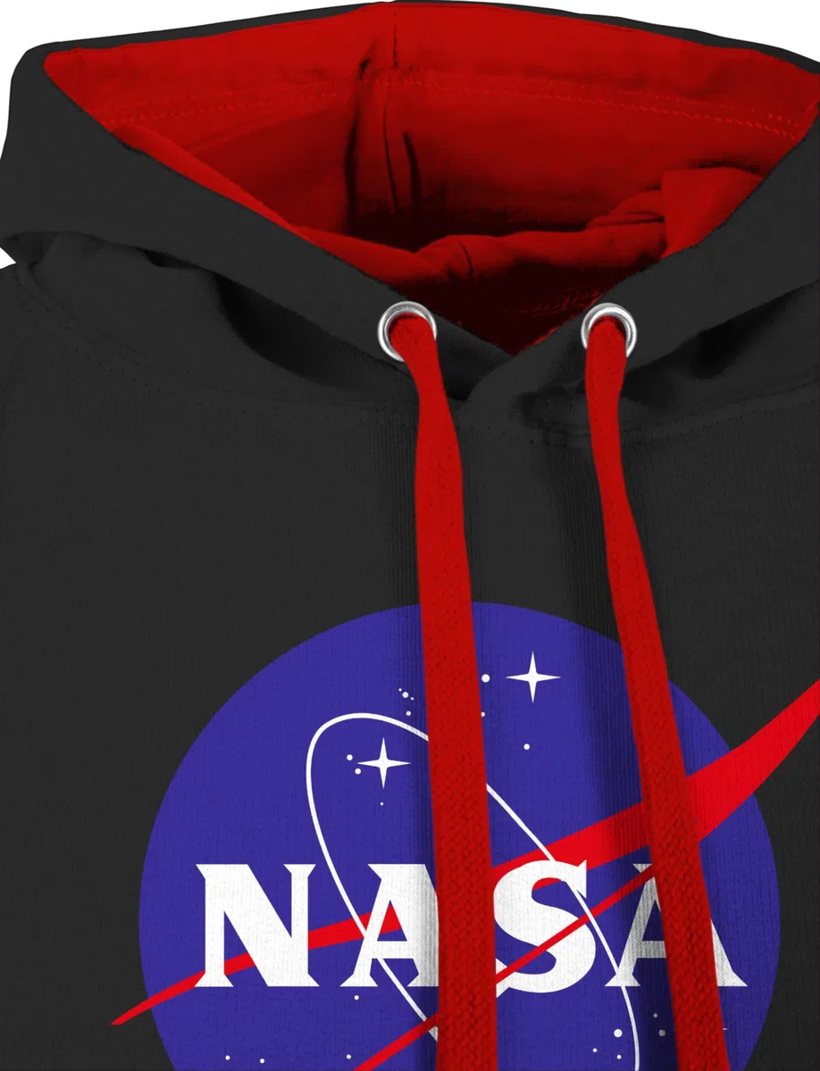 Shirtracer - Pullover Herren Frauen Hoodie Kontrast zweifarbig - Sprüche Statement - Raumfahrt NASA Meatball Logo I