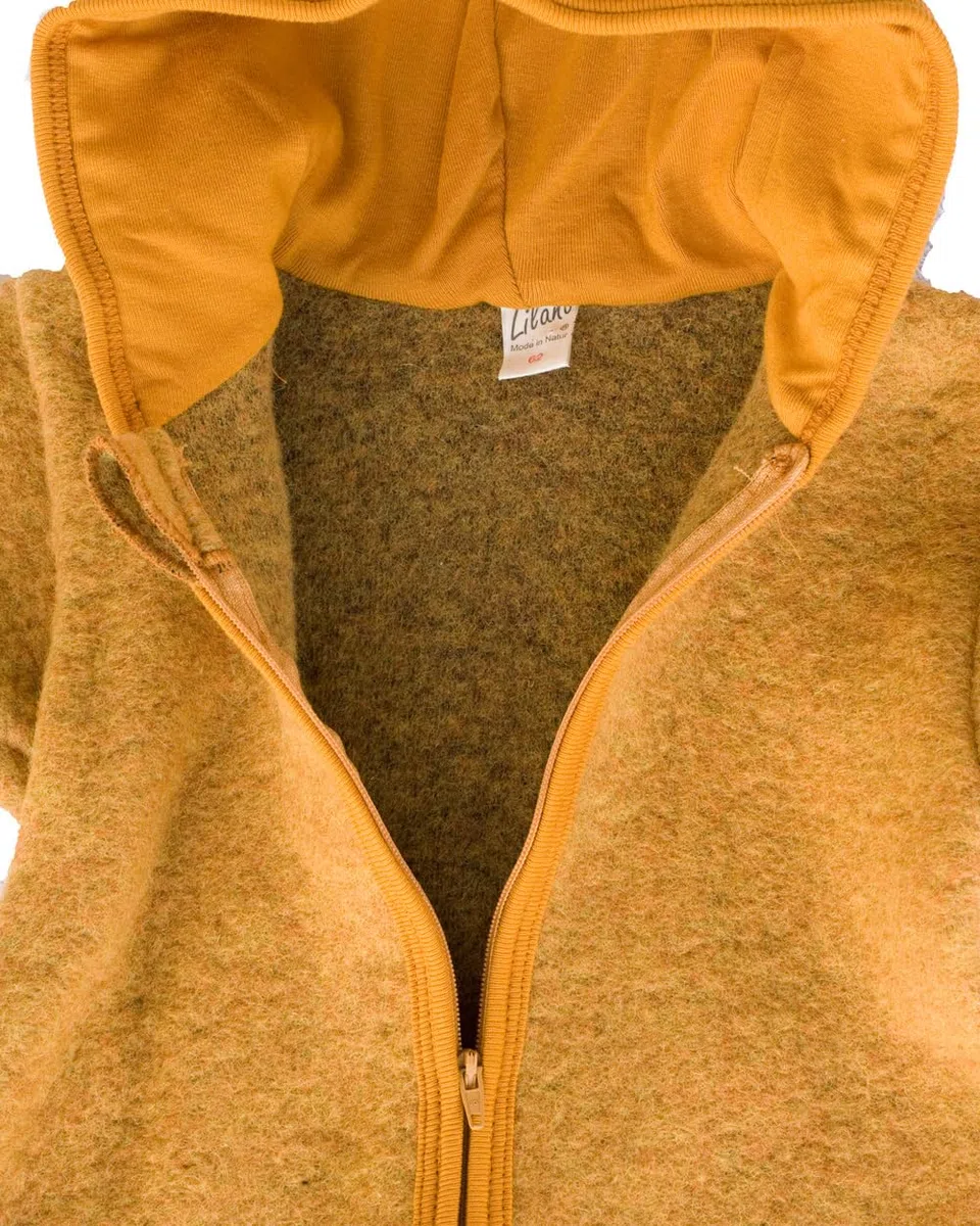 Lilano Wollfilz Winteranzug mit gefütterter Kapuze, 80% Wolle, 20% Bio-Baumwolle, Unisex, Natur, 3-6M oder 6-9M, Winteranzug
