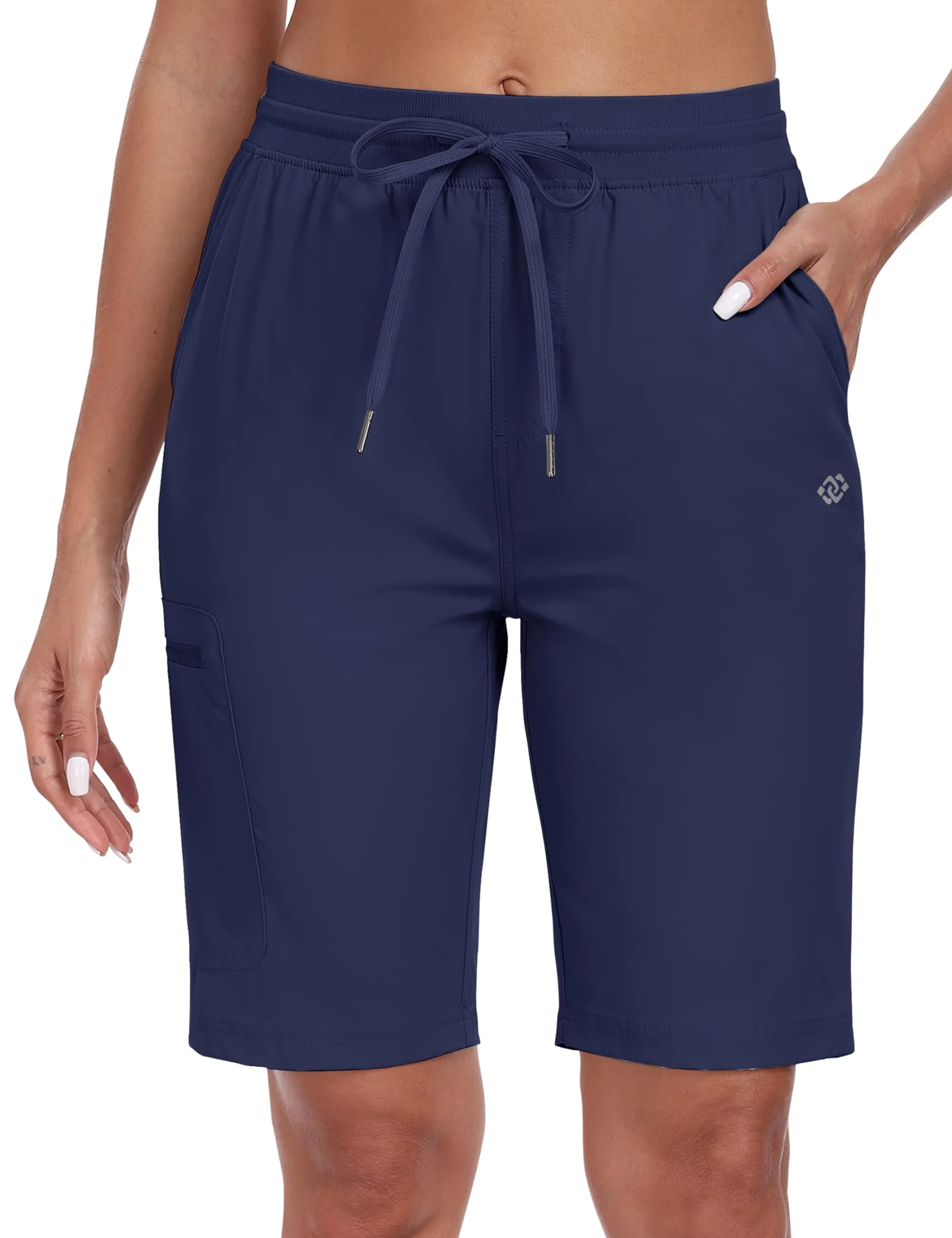 MoFiz Outdoor Shorts Damen Kurze Cargohose Sommer Leicht Wanderhose Schnelltrocknende Bermuda mit Mehrfach-Reißverschluss-Taschen