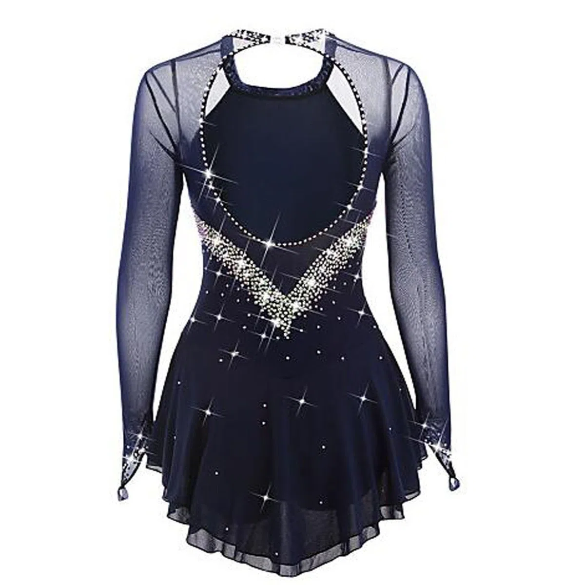 LIUHUO Skating-Rock, Damenkostüm, Mädchen, einfaches, großzügiges Eiskunstlaufkleid für Damen, Navy, M