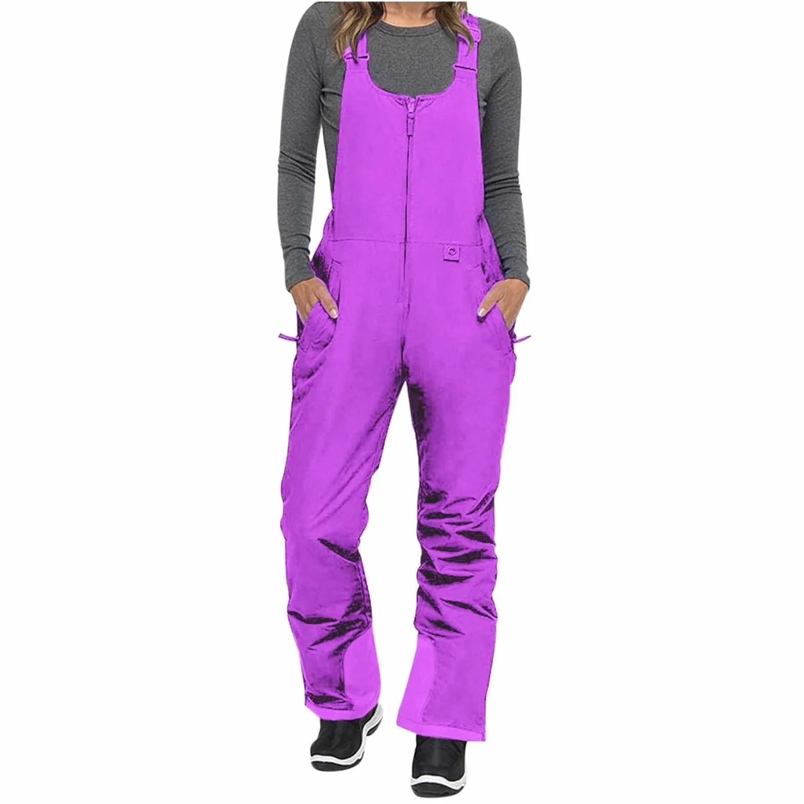 Skihose Damen Wasserdicht Schneehose Herren Wasserdicht Thermo Gefüttert Hosenträgerhose mit Verstellbarer Latzhose Outdoorhose Winddicht Snowboardhose Winter Mode Softshellhose Leicht Schneeanzug