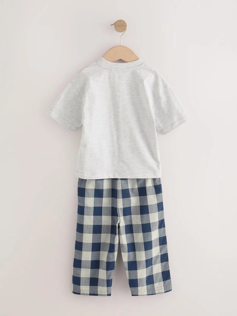 NEXT Jungen Kurzarm-Schlafanzug mit Langer Hose, 2er-Pack