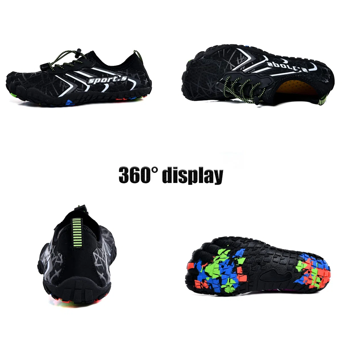 ziitop Badeschuhe Damen Herren Strandschuhe Schnell Trocknend Wasserschuhe Drainagelöcher Strand Schwimmschuhe Unisex Barfußschuhe für Kajakfahren Fitnessstudio Traillauf Wandern Gr.35-46