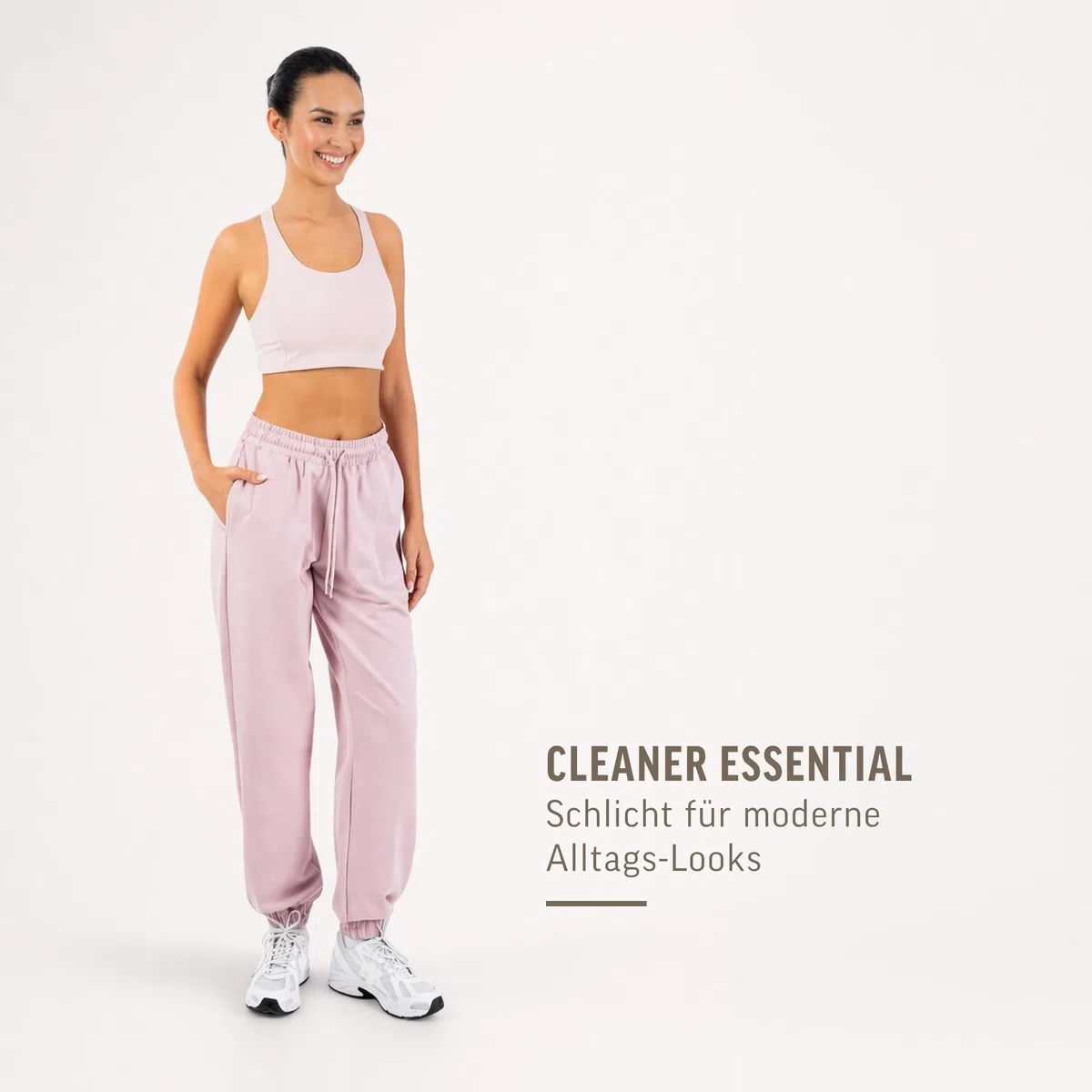 SMILODOX Jogginghose Damen Elura, Tapered Fit Trainingshose, Sweatpants mit elastischem Bund, Tunnelzug und Kordelzug, Elastische Beinabschlüsse Logo-Stitching Clean Fit, Gym & Homewear