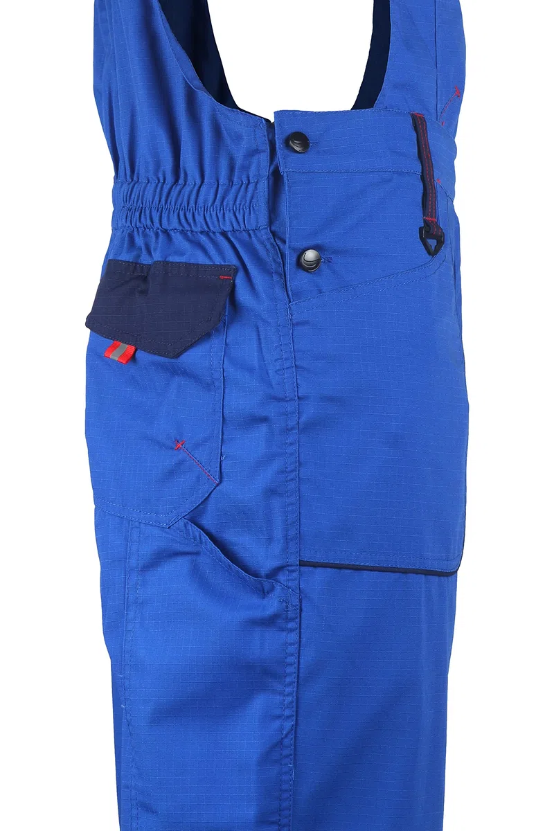 Stenso Prisma Arbeitshosen Männer Latzhose Herren Arbeitshose aus Ripstop - Leichtes und Verschleißfestes Material, Arbeitslatzhose Herren mit Cargotasche, Elastische Taille Königsblau EU58