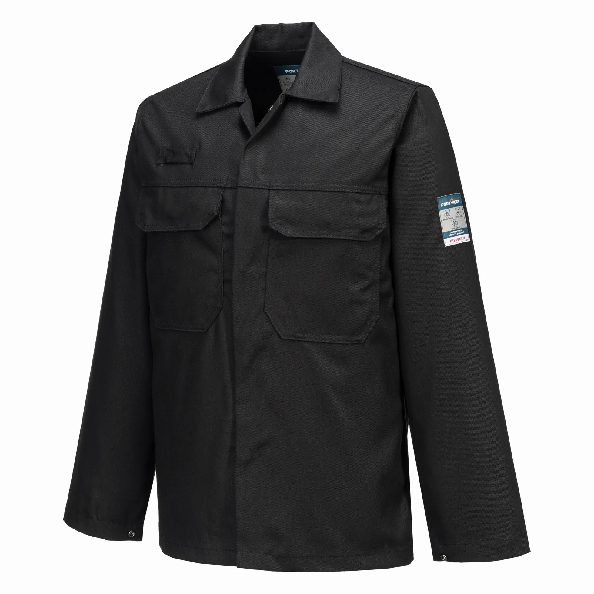 Portwest BIZ2 Herren Flammenresistente Bizweld FR Arbeitsjacke Schwarz, XL
