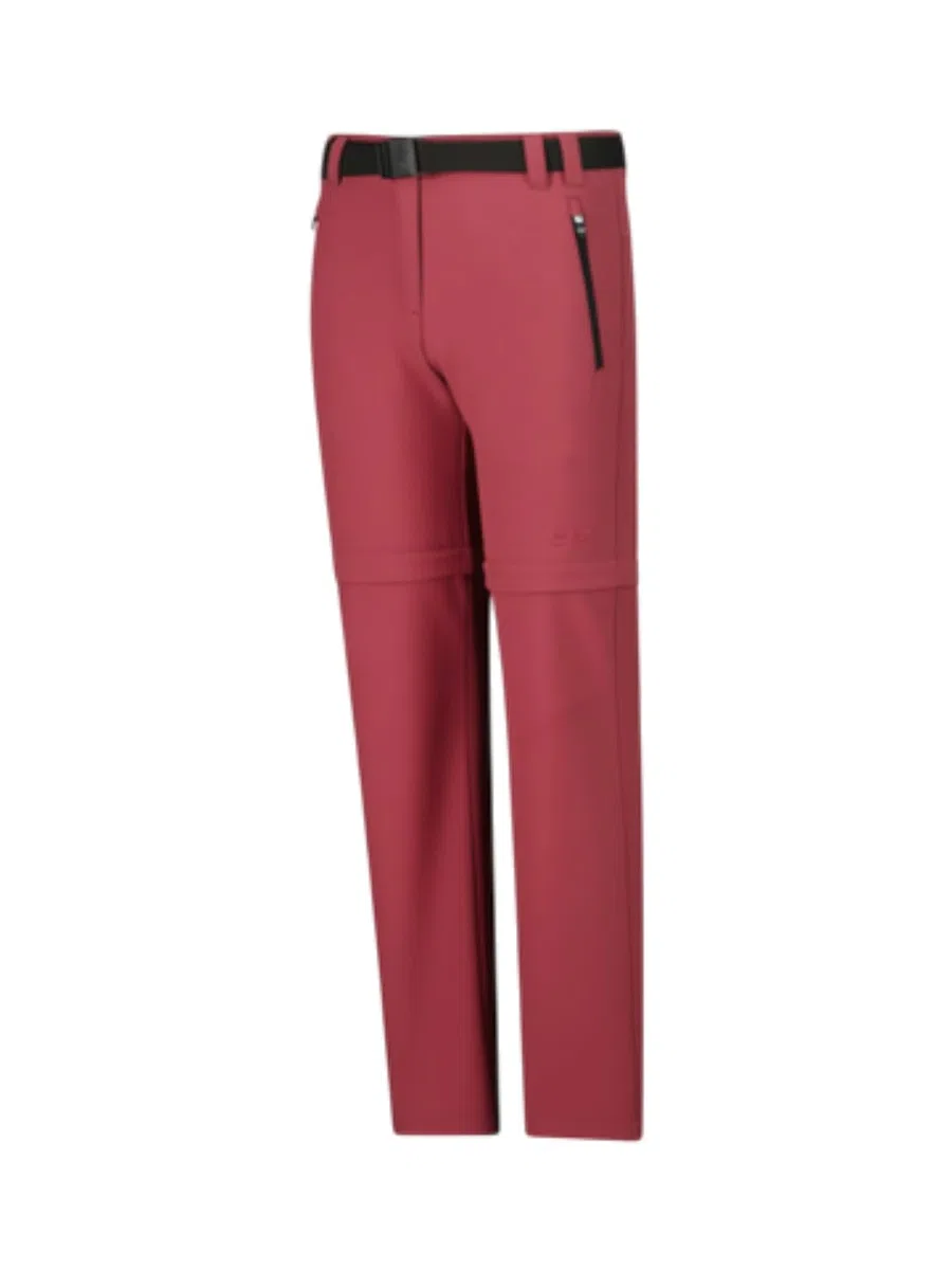 CMP Mädchen Zip Off Stretch Hose mit Gürtel und Dry Function Gr. 128 | Schnelltrockend, 4-Wege-Stretch-Material für volle Bewegungsfreiheit, Zip off: lange Hosen in Shorts umwandelbar