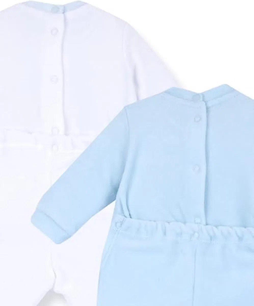 Chicco, Strampler Jungen, Set aus Chenille mit Fuß, Winter Babybekleidung, Designed in Italy