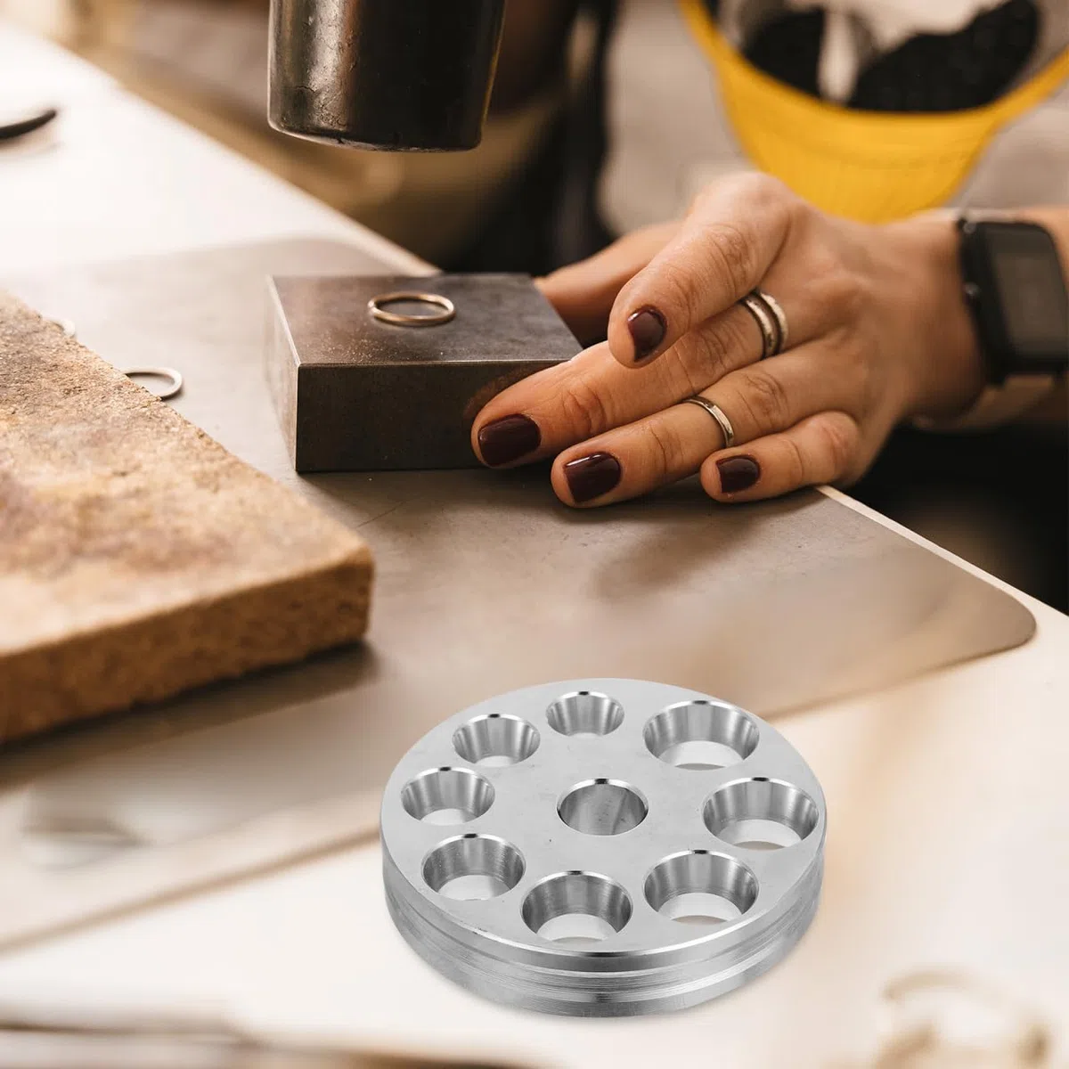 Ring-Anpassungswerkzeug Aus Karbonstahl Mit PräZisem RingmaßMesser Und BandvergrößErer FüR DIY Schmuckreparatur Und Schnelle RinggrößEnäNderung