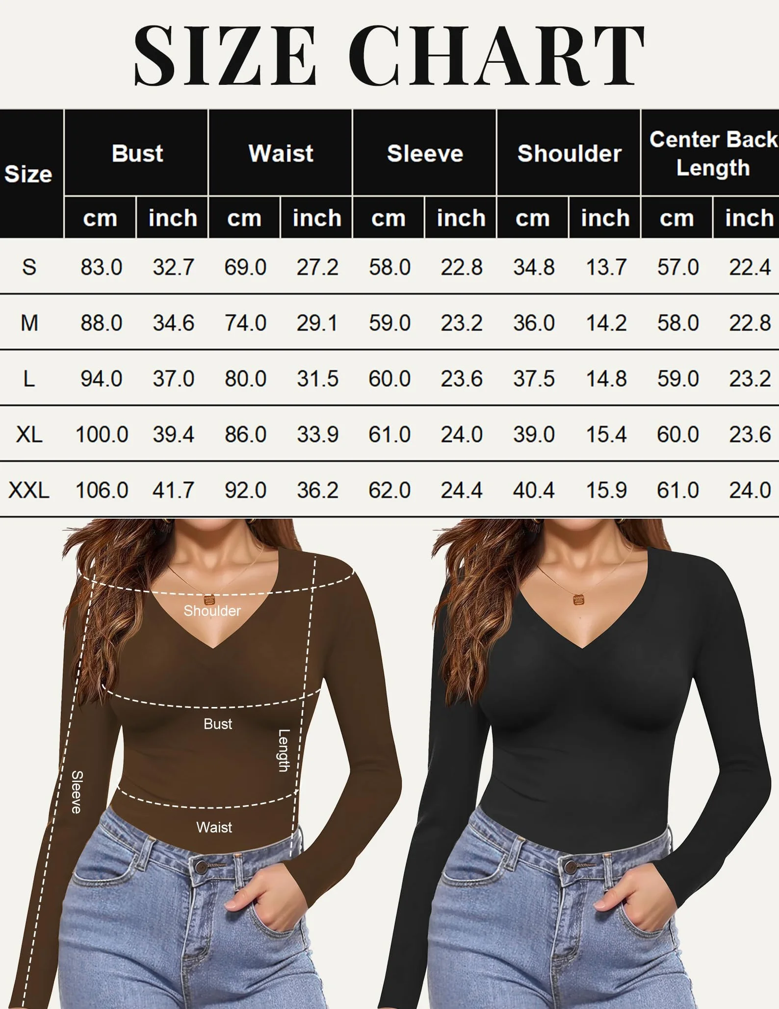 Ekouaer Damen 3 Pack Langarmshirt V-Ausschnitt Unterhemd Sexy Layer Tee Dünn Thermo Oberteil Slim Fit Basic Tops S-XXL