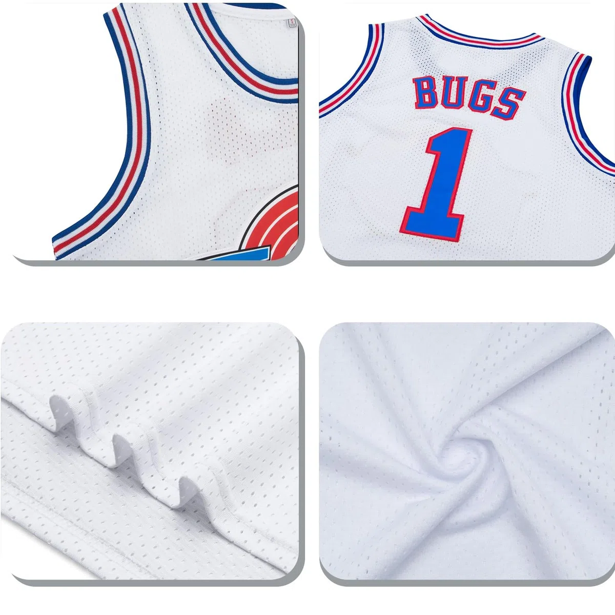 Men's Basketball Jersey Lola #10 Bugs #1 Space Movie Jersey 90S Hip Hop Clothing Shirt for Party
