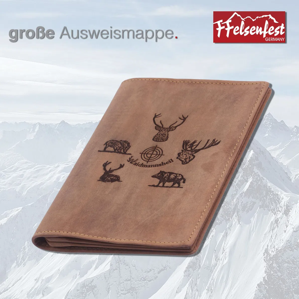 Waffenscheinmappe mit Jagdmotive Ausweishülle Hülle DIN A6 Etui für Jagdschein, Begehungsschein, Waffenbesitzkarte