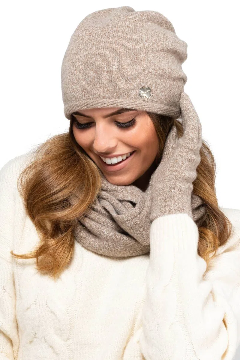 Kamea Winterset für Damen Anna 2-Teilig bestehend aus Loop-Schal und Wintermütze, Beanie, Damenschal als Winter-Schal, hergestellt in EU