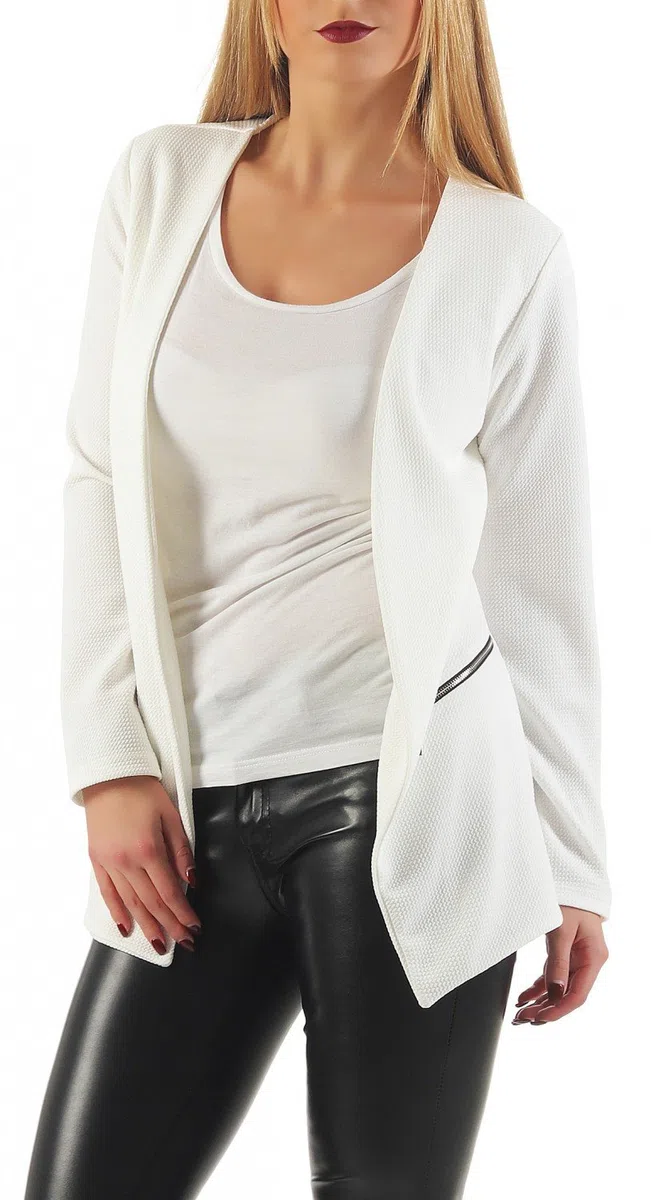 Damen Blazer Lang, Figurbetont Slim-Fit Elegant 501