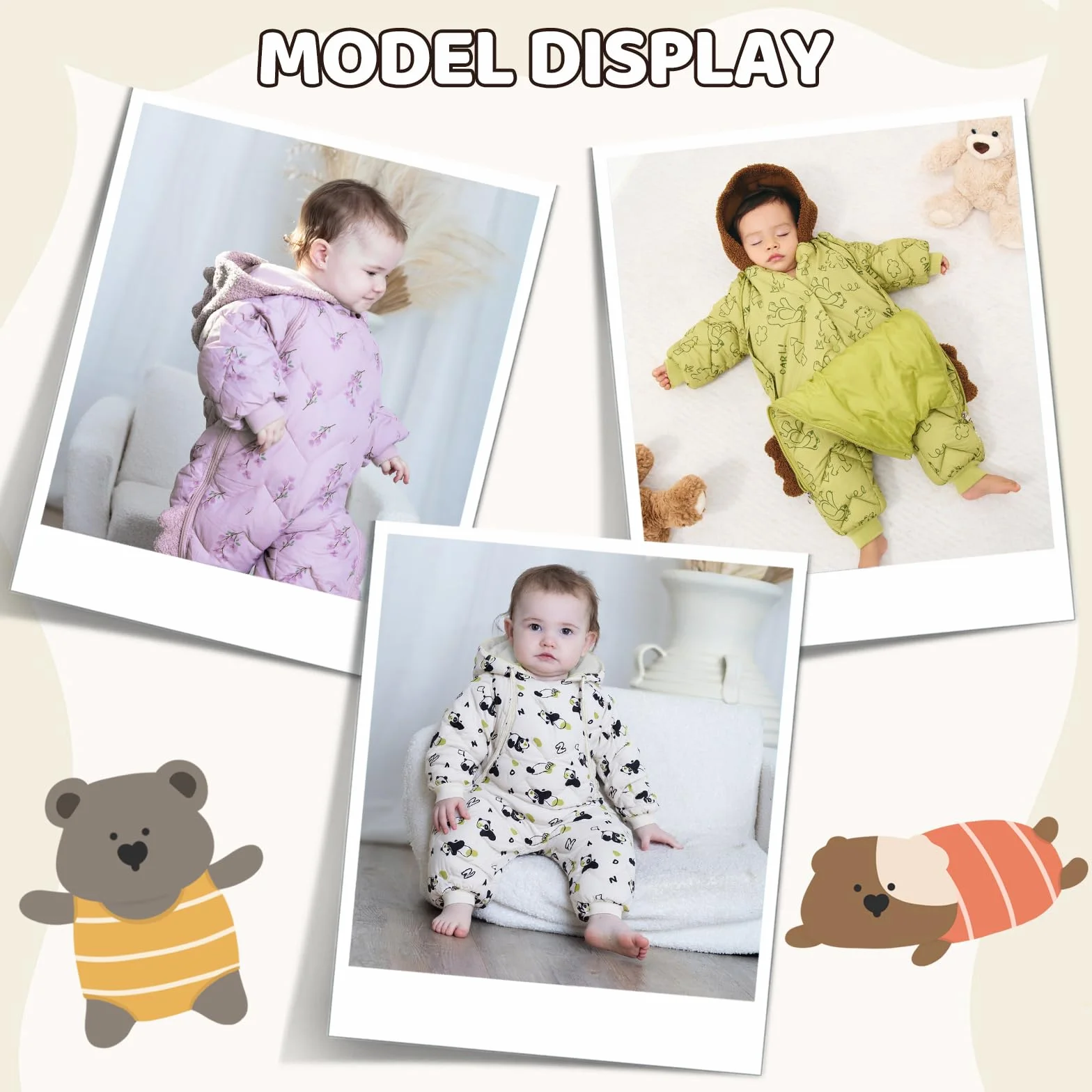 WYTbaby Baby Schneeanzug Winter Overall Mit Kapuze Dick Warm Strampler für Kleinkind Jungen Und Mädchen 6-24 Monate