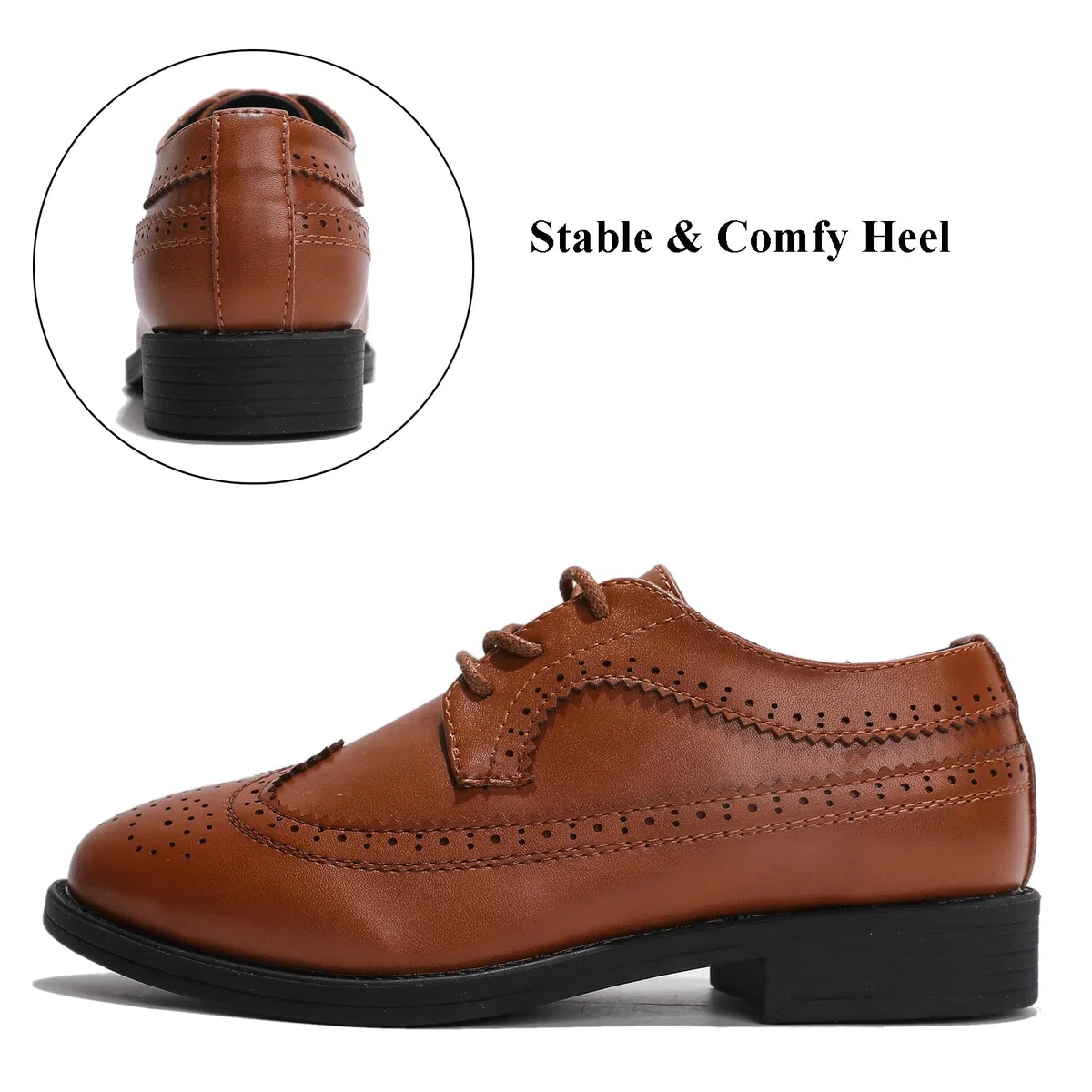 DADAWEN Jungen Schnürsenkel Anzugschuhe Schule Hochzeit Uniformschuhe