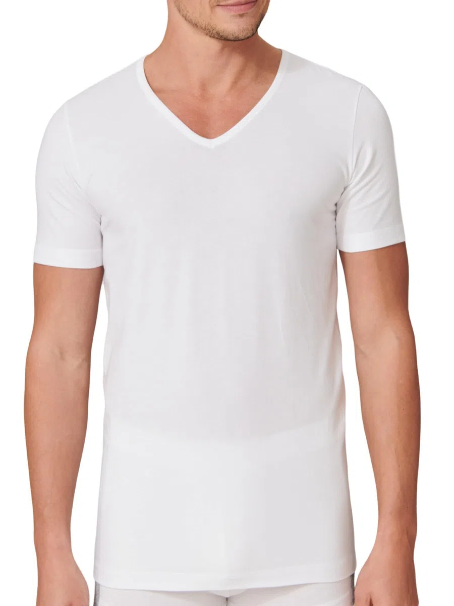 Schiesser Herren T-Shirt Unterhemd Doppelpack 95/5 V-Ausschnitt Box - 173982