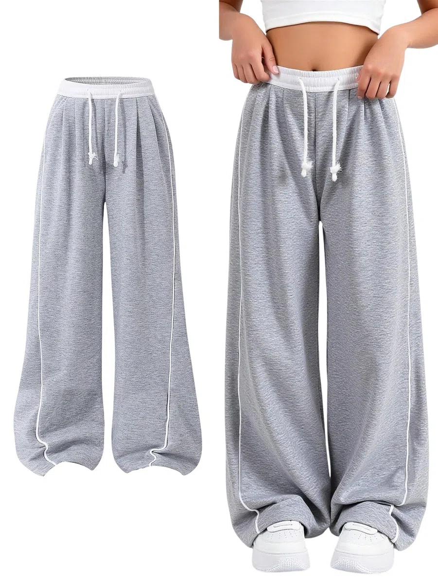 SweatyRocks Jogginghose Mädchen 122-152 Baggy Hose Teenager Sporthose Wide Leg Hose Lange Mädchenhose Mit Gummizug Herbst Mode Sweathose