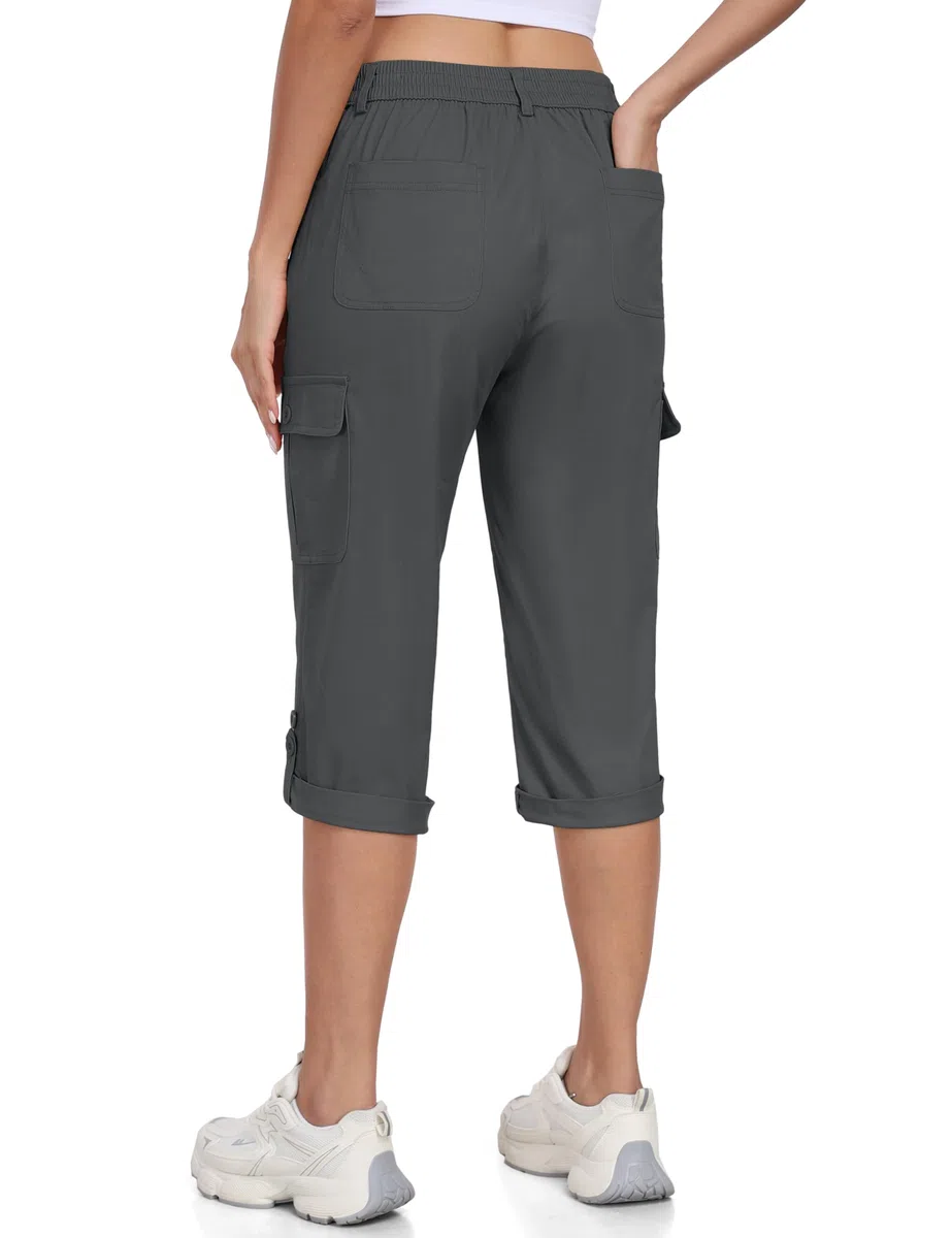 MoFiz Cargo Shorts Damen 3/4 Lange Hosen Wandershorts Trekking Caprihose Sommer Outdoorhose