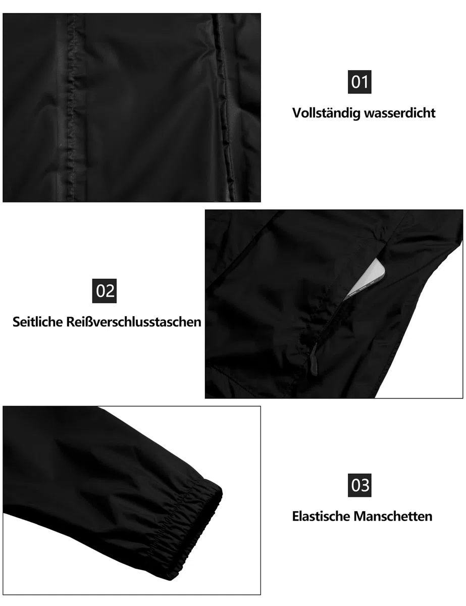 Little Donkey Andy Damen Wasserdichte Faltbar Regenjacke Leichte atmungsaktivem Regenjacke Windbreaker Übergangsjacke Fahrradjacke für Frauen Fahrrad Sport Outdoorjacke