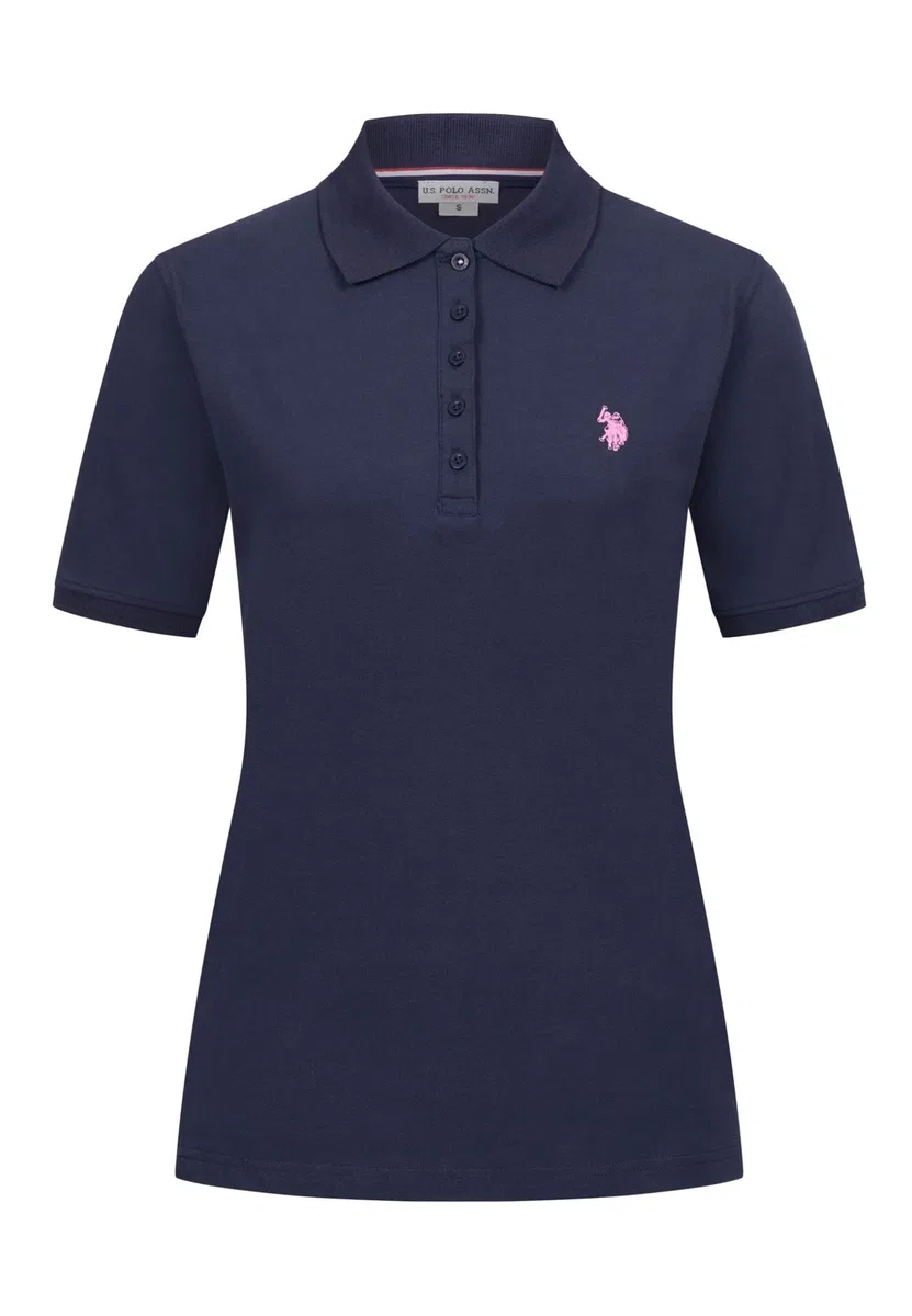 U.S. POLO ASSN. Damen Poloshirt (S-2XL) Kurzarm Polohemd mit Flachstrickkragen P007