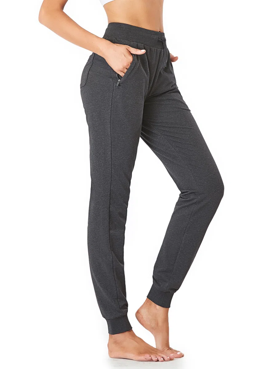 Sevego Jogginghose Damen Sporthose Baumwolle High Waist Trainingshose Loose Fit Lang Sweathose mit Taschen