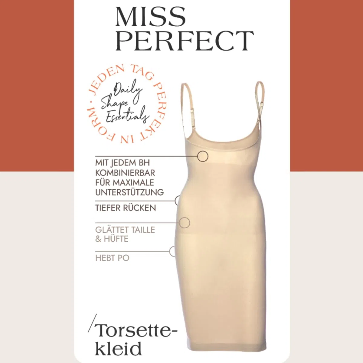 Shapewear Damen - Unterkleid Damen Bauch Weg Kleid (S-XXL) Bodyformer Kleid Seamless Body Shaper Form Kleid - figurformend