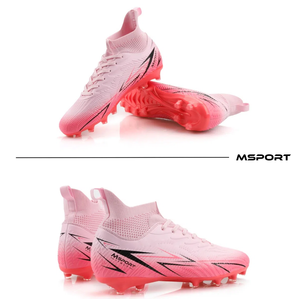 Msport Fußballschuhe für Kinder/Jungen mit Stollen – rutschfest, Leicht und Bequem – Ideal für Naturrasen und Kunstrasen