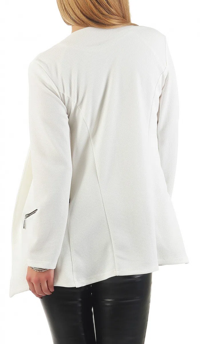 Damen Blazer Lang, Figurbetont Slim-Fit Elegant 501