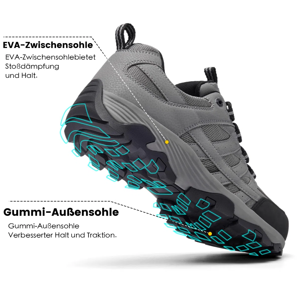 SHULOOK Herren Wanderschuhe Wasserdicht Leichte rutschfest Trekkingschuhe Outdoorschuhe
