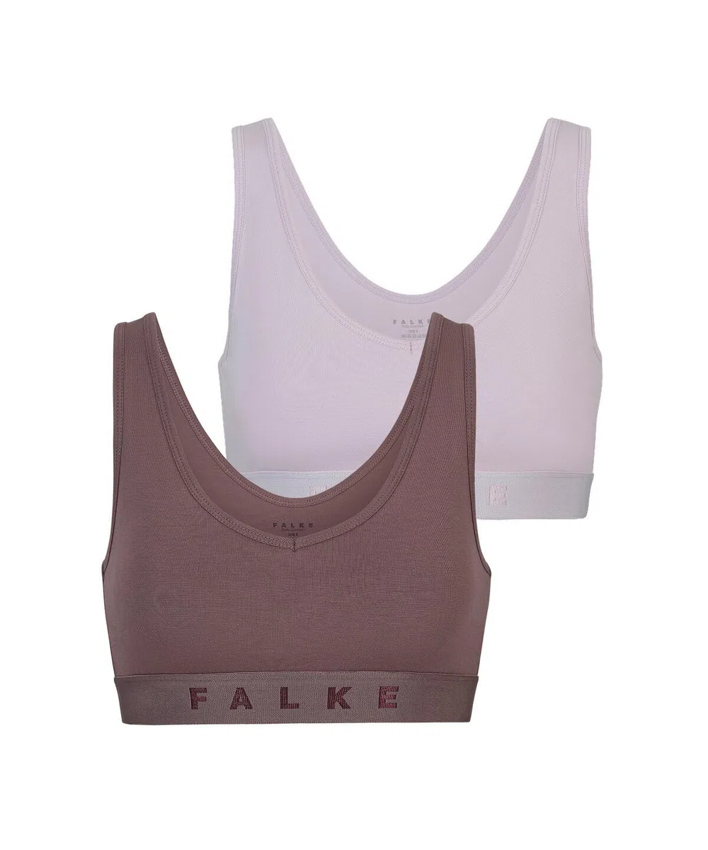 FALKE Damen Daily Comfort 2-Pack Unterwäsche Bralette BH ohne Bügel, Polster Verschluss bequem Flache Nähte elastisch im Multipack schnelltrocknende atmungsaktive nachhaltige Baumwolle 2 Stück