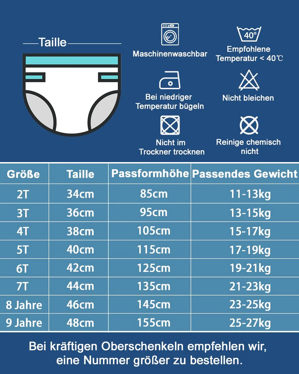 FLYISH DIRECT Töpfchen Trainingshose Baby Lernwindel Trainerhosen Unterwäsche für Baby Kleinkind Kleinkinder, 8 Stück, 110/4T