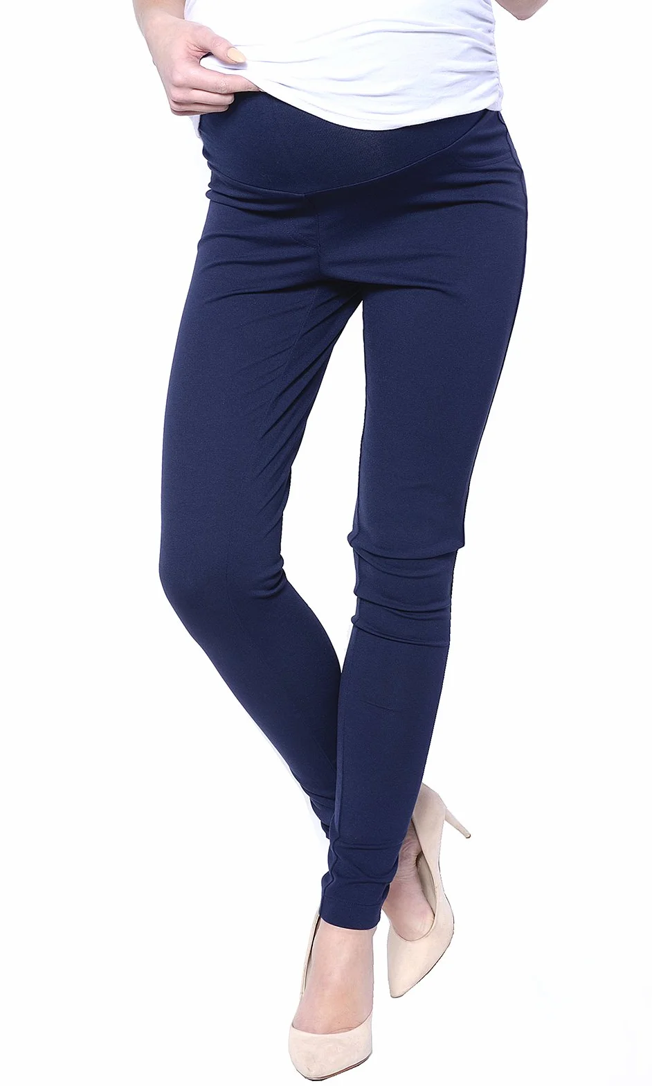 Mija - Elegante Damen Slim Umstandshose mit Bauchband 1046