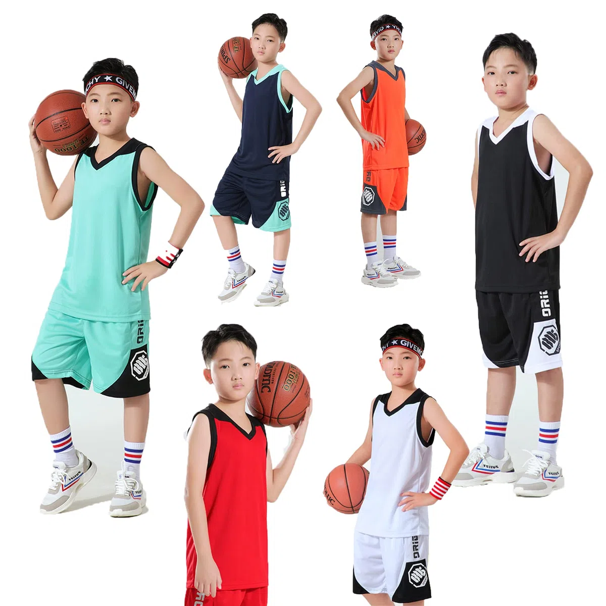 Benutzerdefiniert Basketball Trikot Kinder Herren Set mit Namen Nummer Team Logo 2-Piece Basketball Jersey Shirt & Short