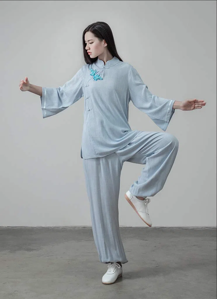 KSUA Damen Kung Fu Uniform Tai Chi Anzug Baumwolle Kampfsportanzug Zen Meditation