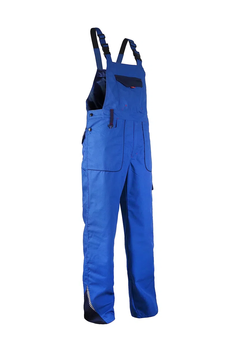 Stenso Prisma Arbeitshosen Männer Latzhose Herren Arbeitshose aus Ripstop - Leichtes und Verschleißfestes Material, Arbeitslatzhose Herren mit Cargotasche, Elastische Taille Königsblau EU58
