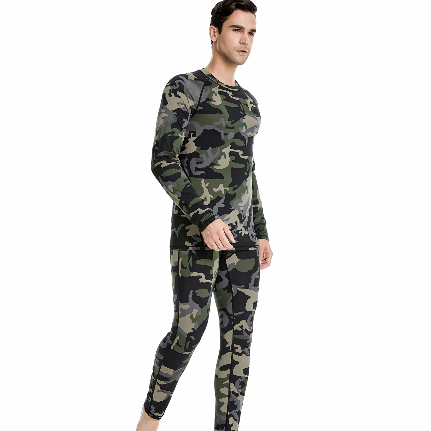 Thermounterwäsche Herren, Funktionsunterwäsche Set Funktionswäsche Atmungsaktiv Thermo Unterwäsche Thermowäsche Base Layer Radsport Laufen