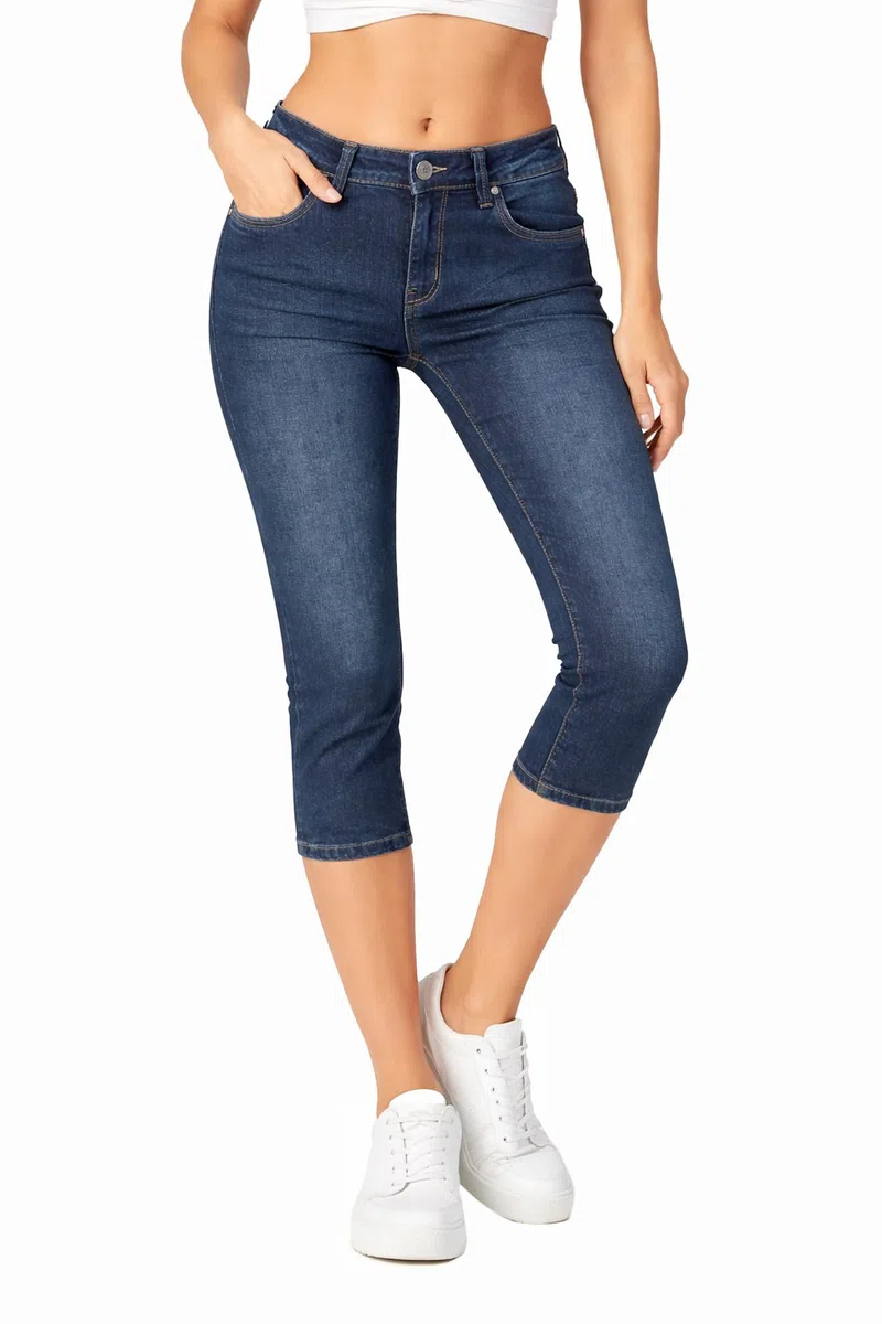 Sublevel Damen Capri Jeans Hose 3/4 Länge Stretch Denim Sommerhose Freizeit