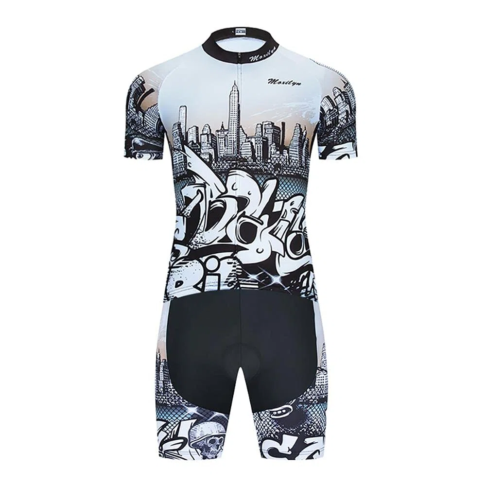 Moxilyn Fahrradbekleidung für Herren, kurzärmliges Trikot + Shorts, 9D-Gelkissen, modisches Radsport-Set, Radsport-Jerseys für Herren, schnelltrocknend, atmungsaktiv