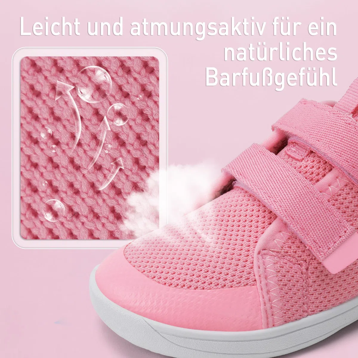 IceUnicorn Kinder Barfußschuhe Breite Zehenbox Jungen Mädchen Hausschuhe Minimalistische Outdoor Traillaufschuhe Walking Schuhe(Pink, 27EU Weit)